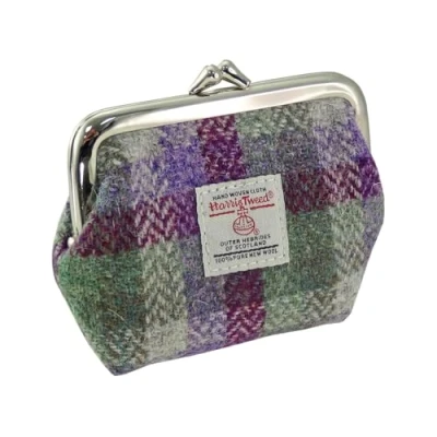 Image of Glen Appin Small Clasp Purse Eigg (Colour 133 Green Purple Check)