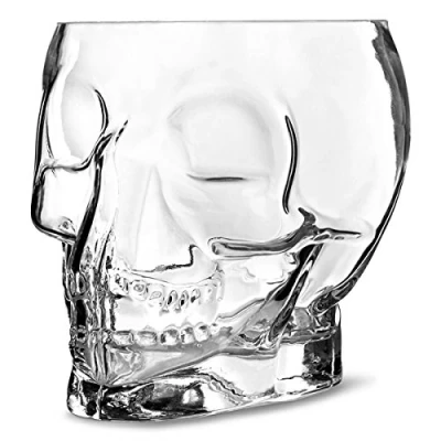 Image of bar@drinkstuff Tiki Skull Cocktail Bowl 60oz / 1.7ltr Large Novelty Shaped Glass, ideal for Hawaiian Party Sharers