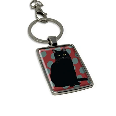 Image of Black Cat Keyring Keychain Gift by Leslie Gerry