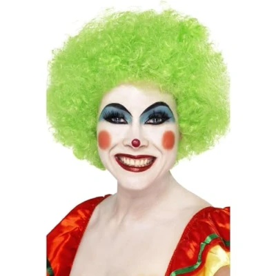 Image of Smiffys Crazy Clown Wig, Green 120g, Circus Fancy Dress, Dress Up Wigs