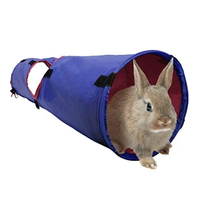 Image of Living World Pet Tunnel, Small Animal Tunnel for Rabbits and Guinea Pigs, Blue/Red, 61397