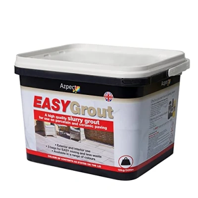 Image of EASYGrout Slurry Patio Grout For Outdoor &amp; Indoor Ceramic Or Porcelain Floor Tiles 15kg Flowable All Weather Paving Jointing Compound Easy Mix With Water, Covers Up To 20m² Blanco