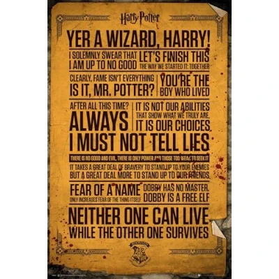 Image of GB eye Harry Potter Poster Quotes 61 x 91.5cm Maxi