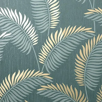 Image of Fine Decor Cascade Leaf Emerald/Gold