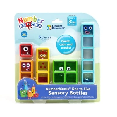 Image of Learning Resources Numberblocks One to Five Sensory Bottles, Toys for 3 Year Old Boys and Girls, 5 Permanently Sealed Fidget Tubes Amazon Exclusive
