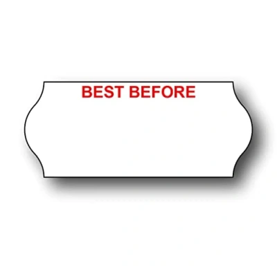 Image of EPOSGEAR CT4 26mm x 12mm (26x12) White Pre Printed Best Before (BBE) Permanent Adhesive Date Marking Price Gun Ticket Labeller Labels (15,000 (10 Rolls))