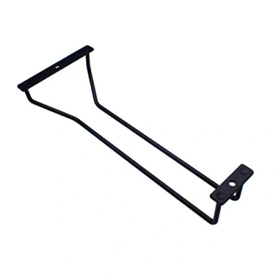 Image of Abcsea 1 Piece Wine Glass Rack Under Cabinet, Stemware Black, Holder, Goblet with Screws, 27cm Row