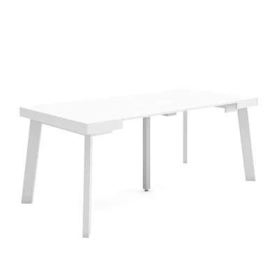 Image of Skraut Home Extendable Console Table Folding Dining 180 For 8 diners Wooden legs Modern Style White