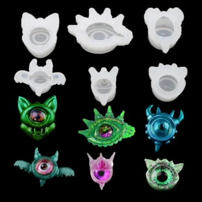 Image of FineInno 6pcs Epoxy Resin Molds Devil&#039;s Eye Silicone Jewelry Casting for Craft Decoration DIY (6pcs Molds)
