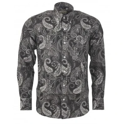Image of Relco Mens Paisley Shirts (UK, Alpha, 3XL, Regular, Black)