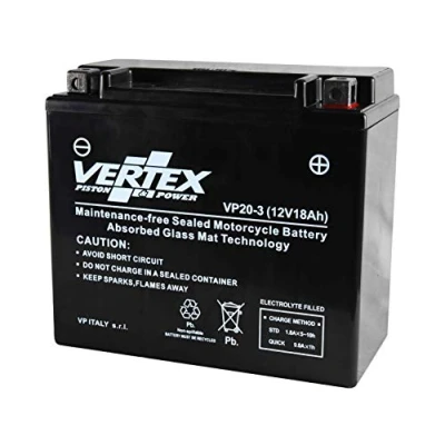 Image of Vertex VP20 3 Sealed AGM Motorcycle Battery, 12V, 18Ah, CCA ( 18) 270, Replaces: CTX20L BS/CTX20HL BS, YTX20L YB9 B Perfect battery for Motorcycle, ATV&#039;s, Personal Watercraft and Snowmobiles