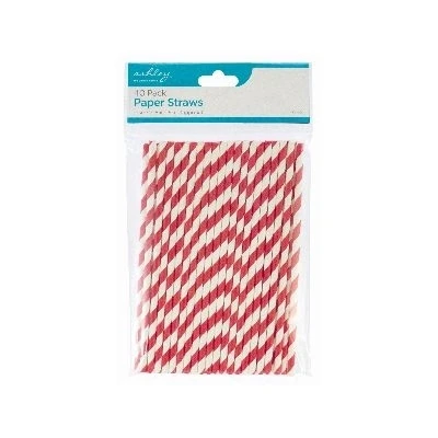 Image of Red Stripe 19.5cm Paper Straws 0 By Ashley