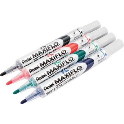 Image of Pentel Maxiflo Whiteboard Marker Fine Bullet Tip (Assorted Pack of 4)