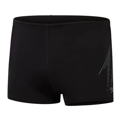 Image of Speedo Men&#039;s Hyperboom Placement Aquashort Swim Training Fitness Chlorine Resistant, Black/USA Charcoal, 28