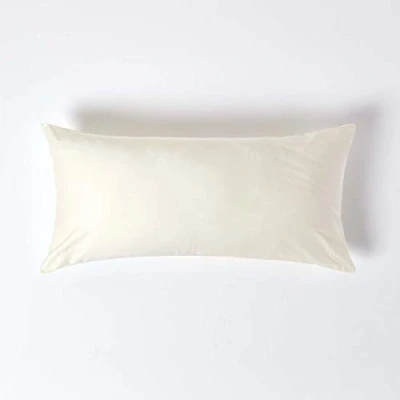 Image of HOMESCAPES 1000 Thread Count Egyptian Cotton Cream 40 x 80 cm Pillowcase Euro Size Luxury Pillow Case