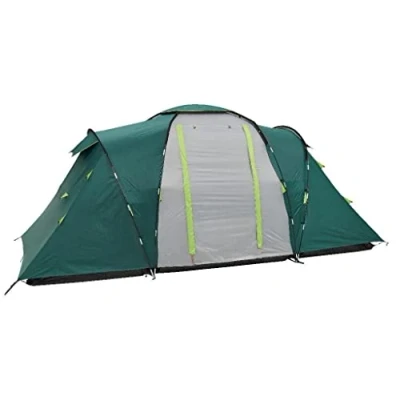 Image of Coleman Spruce Falls 4 Plus Tent, Person Family Tent with BlackOut Bedroom Technology, Man Camping 2 Extra Dark Sleeping Cabins, 100 Percent Waterproof, Easy to Pitch