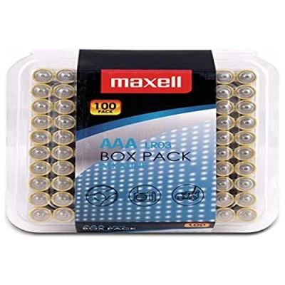 Image of Maxell 790410 Alkaline LR03 AAA Batteries Box Pack (100 Pack)