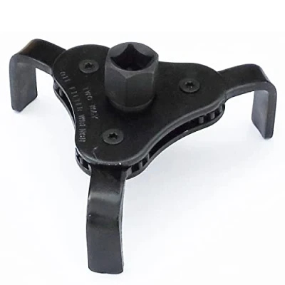 Image of Young Wolf Universal Adjustable Oil Filter Wrench Black from 65mm to 116mm for Motorcycles Cars Trucks 3 Jaw 2 Way Removal Tool