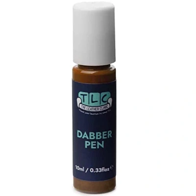 Image of The Leather Clinic &amp; Vinyl Dabber Pen 10ml Touch Up Scratch and Scuff Repair for Sofas, Car Seats, Shoes, Bags Restore Small Areas (Medium Brown)