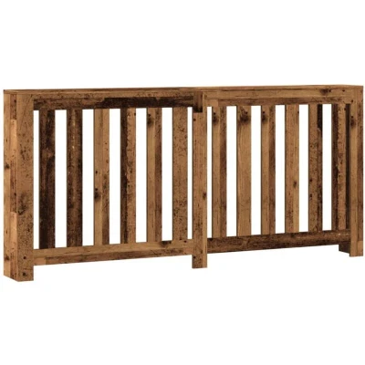 Image of vidaXL Radiator Cover Old Wood 175x20x82 cm Engineered