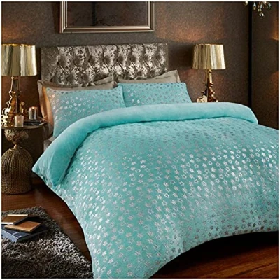 Image of GC GAVENO CAVAILIA Fluffy Duvet Cover, Snuggle Fleece Bedding Sets, Cuddle Warm King Size Quilt Covers, Aqua