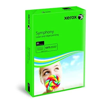 Image of Xerox Symphony Coloured Paper Multifunctional Ream Wrapped 80gsm A4 Deep Green Ref 3R93951 [500 Sheets]