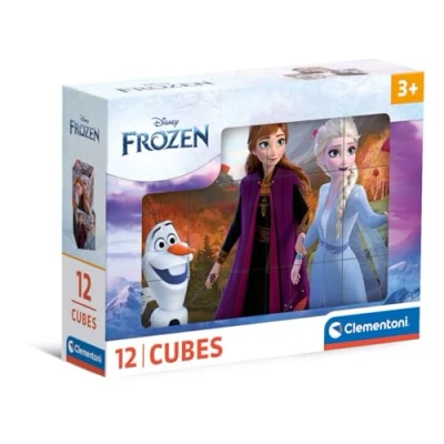 Image of Clementoni Jigsaw Puzzle Disney Frozen 12 Pieces Cube Supercolor For Children 3 5 Years, Cartoon, Disney, Gift Boy/Girls, Kids, Made In Italy, 41192