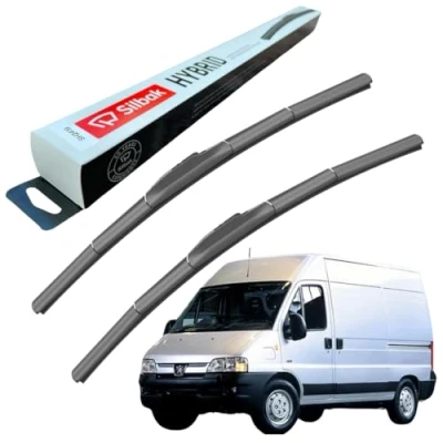 Image of Silbak Windscreen Wipers, fits for PEUGEOT BOXER (02/1994 02/2006) Front Wiper Blades, 550mm/530mm