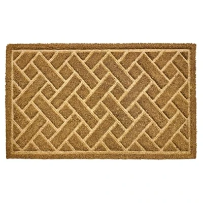 Image of EHC Natural Coir Non Slip Entrance Mat Outdoor &amp; Indoor Mat, Heavy Duty Doormats Dirt Trapper Door mats for Front Door, Patio or Entrance, 40 x 70 cm