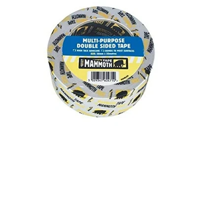 Image of Everbuild Mammoth Premium Quality Double Sided Tape with a High Tack Adhesive White 25mm x 25m