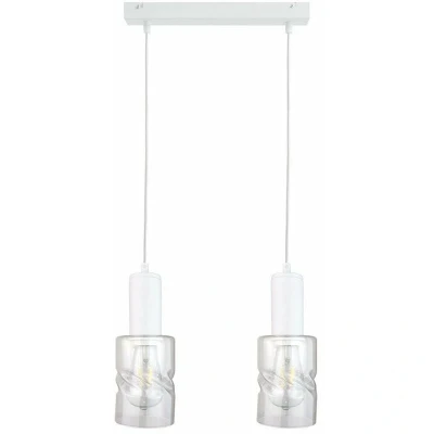 Image of Cross Bar Pendant Ceiling Light White, 50cm, 2x E27