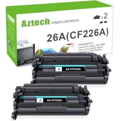 Image of Aztech Compatible CF226A CF226X 26A 26X Toner Cartridge Replacement for HP LaserJet Pro M402dn M402dne M426fdw M426dw M426 M426fdn M402d M402dw M402n M402 Printer (Black,2 Pack)