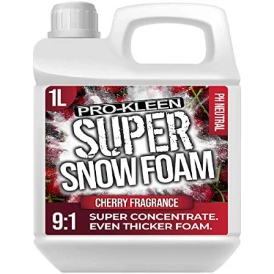 Image of Pro Kleen Super Snow Foam Car Shampoo 1L Produces Extra Thick pH Neutral &amp; Concentrate Formulav (Cherry)