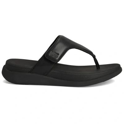 Image of FitFlop F Mode Go Adjustable Flatform Toe Post Synthetic Leather Women&#039;s Hook and Loop Sandals