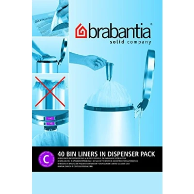 Image of 3X Brabantia Bin Liner C, 10 12 Litre 40 Bags