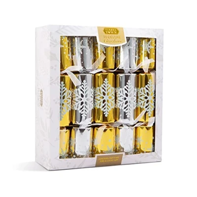 Image of OnlineStreet Classic Christmas Party Crackers for loved ones Birthday Luxury Multicolour (Gold &amp; Silver)