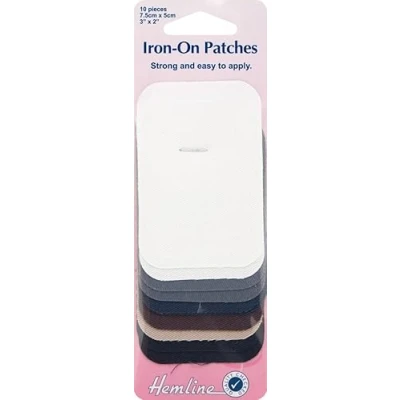Image of Hemline Cotton Twill Iron On Repair Mending Patch Assorted Colours