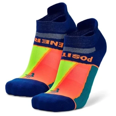 Image of Balega Grit &amp; Grace Positive Energy running socks Moisture wicking, cushioned, and designed for ultimate comfort fit Neon Blue, UK Size Medium