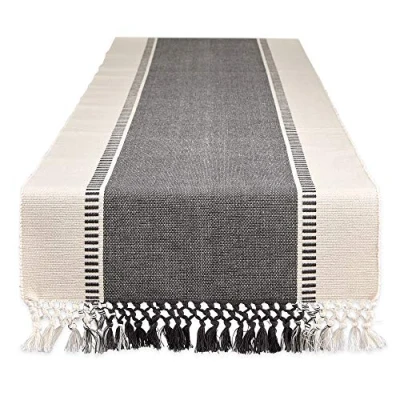 Image of DII Woven Table Runner, Cotton, Mineral Grey, 13x72