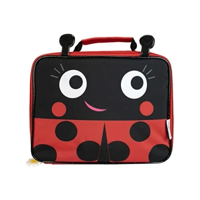 Image of Harry Bear Girls Ladybug Lunch Bag Kids School Box Red One Size