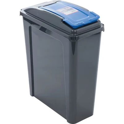 Image of VFM 384286 Recycling Bin with Lid, 25 L, Blue