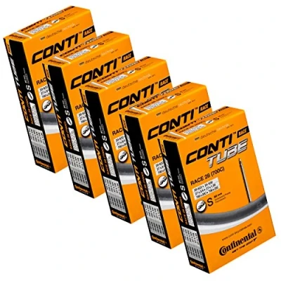 Image of Continental Race 28 700 x 20 25c Inner Tubes Long Presta 80mm Valve (Pack of 5),Black