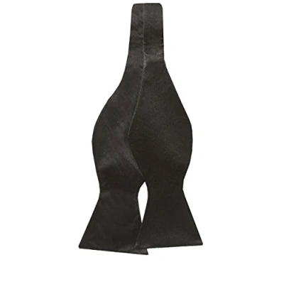 Image of Dobell Mens Black Bow Tie 100% Silk Self
