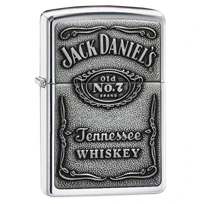Image of Zippo Windproof Lighter; Metal Long Lasting Lighter;Refillable; Perfect for Cigarettes Cigar Candle Pocket Lighter Fire Starter; Jack Daniel&#039;s,5 1/2 x 3 cm