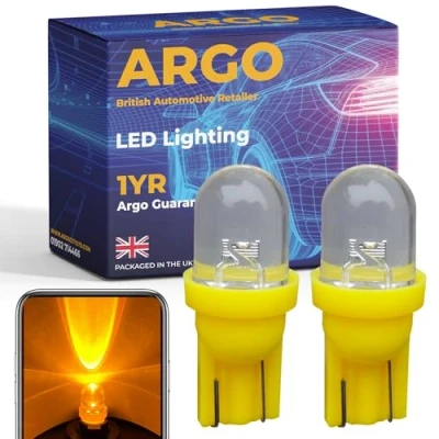 Image of 501 Led Bulbs Xenon Amber Side Indicator Car Light Interior Bright Upgrade Map Dome Courtesy Footwell Van Capless Wedge 194 168 T10 W5w Bulb 12v
