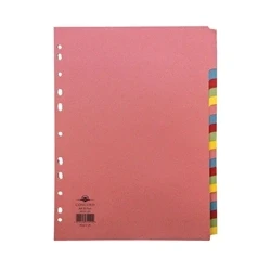 Image of Concord Subject Dividers 230 Micron 20 Part A4 4x5 Colours Assorted Ref 74099/J40