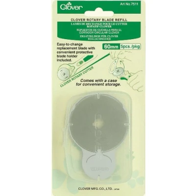 Image of Clover Rotary Blade Refill Pack: 60mm x 5, Steel, Silver, 5