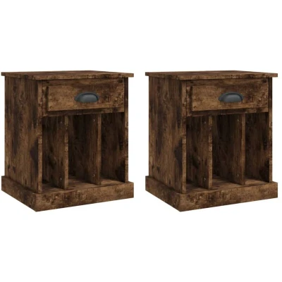 Image of vidaXL Bedside Cabinets 2 pcs Smoked Oak 43x36x50 cm