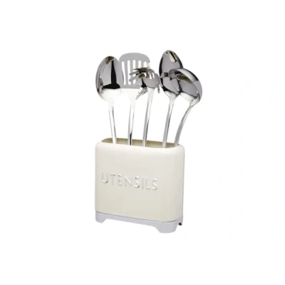 Image of KitchenCraft Lovello Utensil Holder, 20 x 10 16 cm Vanilla Cream