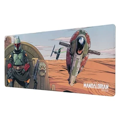 Image of Grupo Erik Star Wars The Book Of Boba Fett XXL Mouse Mat Desk Pad 31.5&quot; x 13.78&quot; Non Slip Rubber Base Pad, Gaming Keyboard Mandalorian Gifts